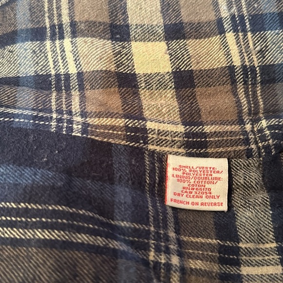 VEST,Character Hero, S, plaid lined,zip, snap front.patch pockets snap - Picture 6 of 6